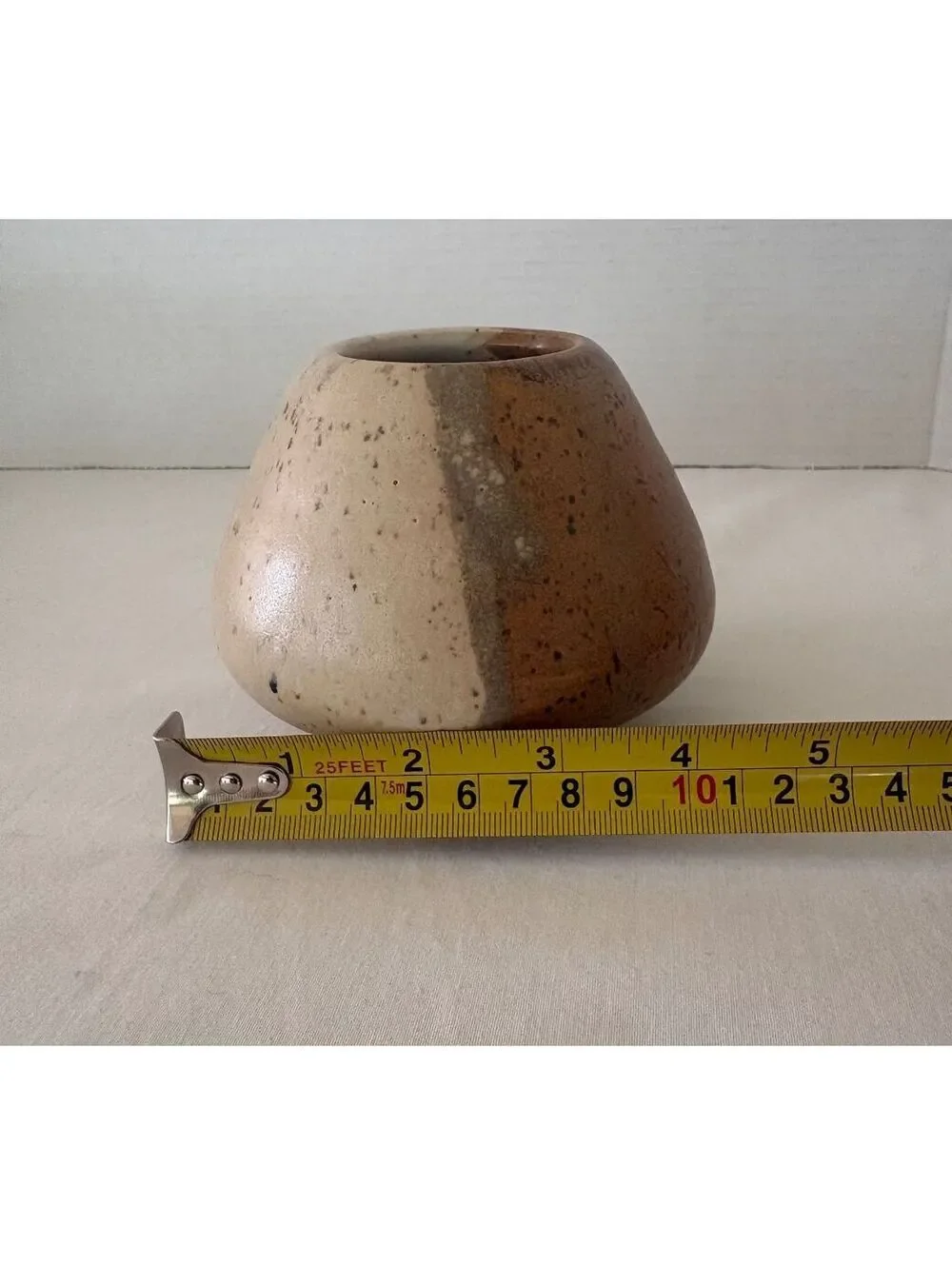 intage Hand-Thrown Dual-Tone Studio Pottery Vase - Signed DB